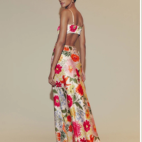 Reformation Poppies Silk Dress Multi - Size 8 - Picture 2 of 5